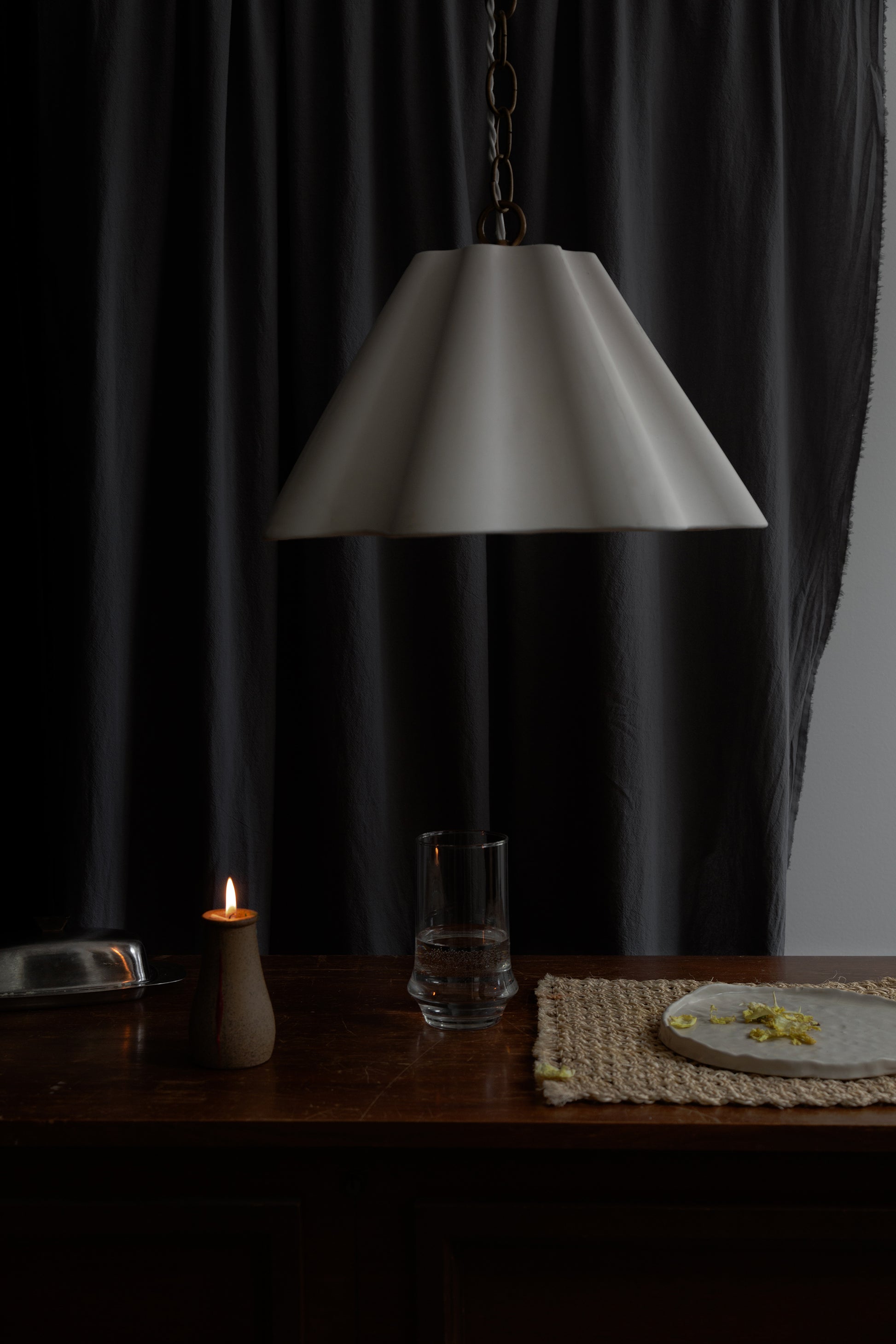 Margaux Pendant with patina unfinished brass -unfinished brass