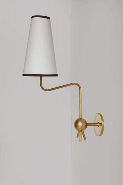 Iris Sconce in cream and chocolate -cream and chocolate