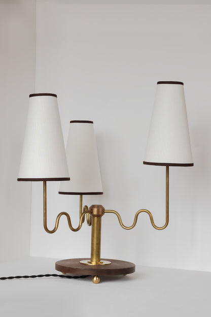 Willow Table Lamp in cream & chocolate -cream & chcoolate