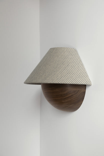 Hawthorne Sconce in natural and indigo pinstripe -natural and indigo pinstripe